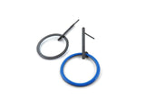 Blue Enamel Hoops Earrings - 115IMP KimyaJoyas