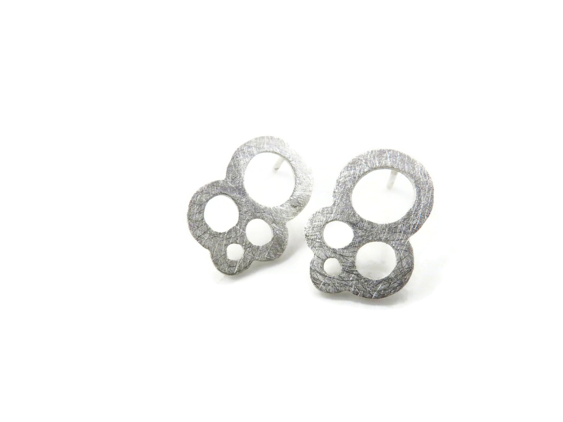 Circles Silver Everyday Stud Earrings KimyaJoyas
