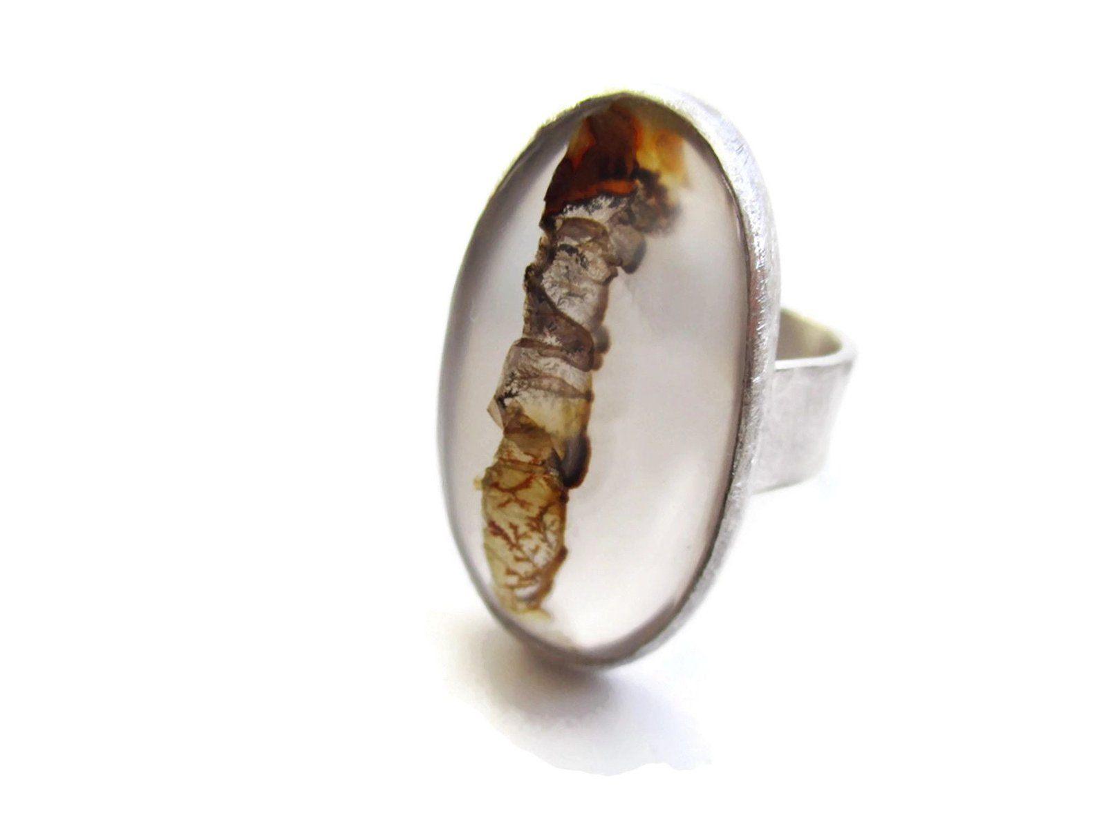 Dendritic Agate silver ring - Hibris KimyaJoyas