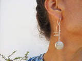 Fossil Coral Silver Earrings - Meteco KimyaJoyas