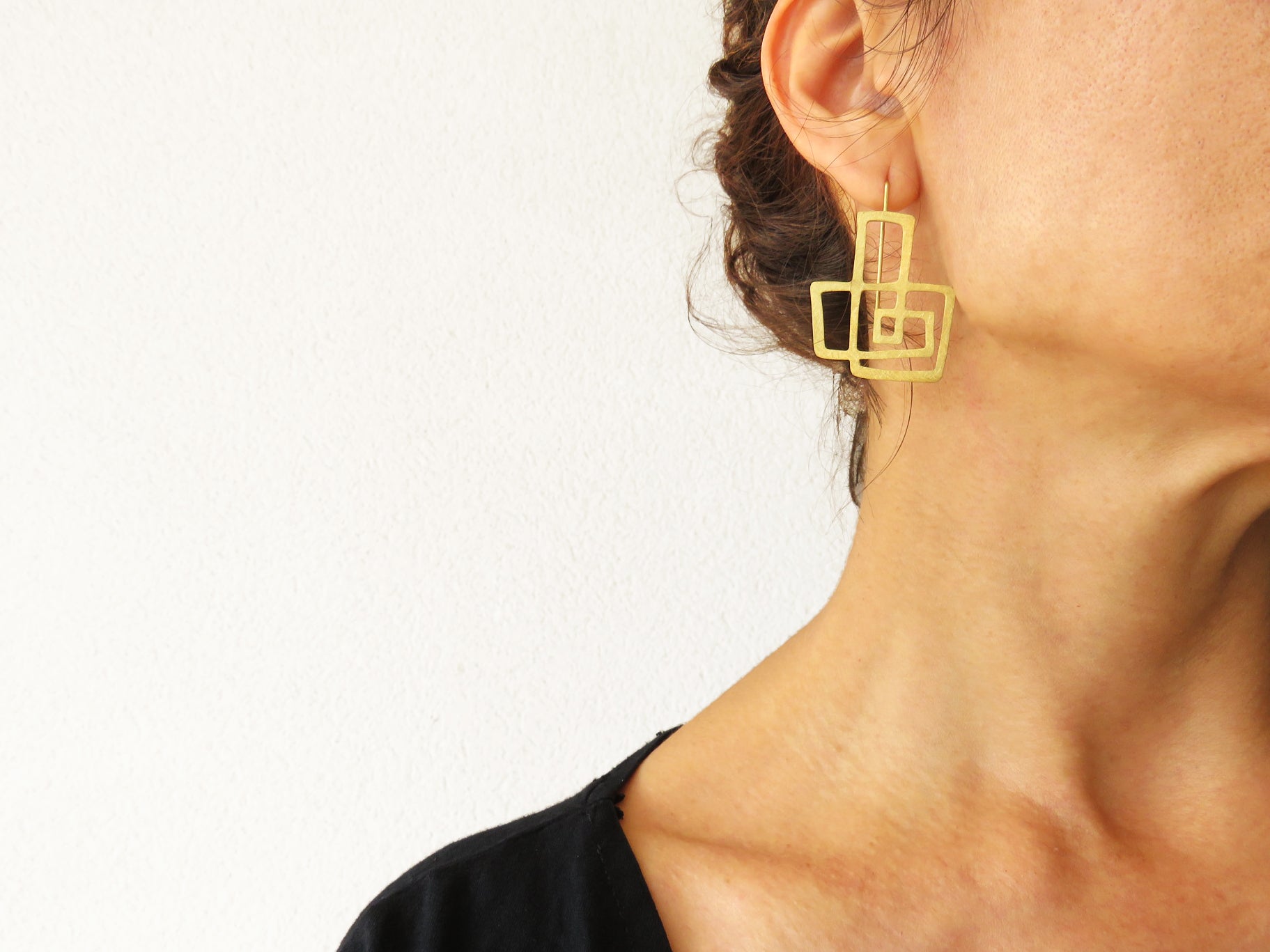 Gold Plated Linear Dangle Earrings