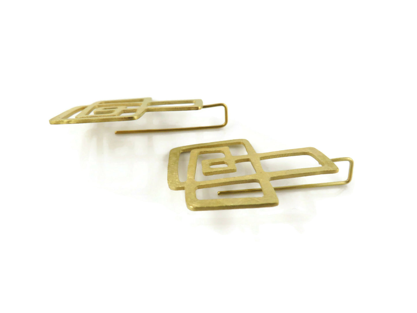 Gold Plated Linear Dangle Earrings
