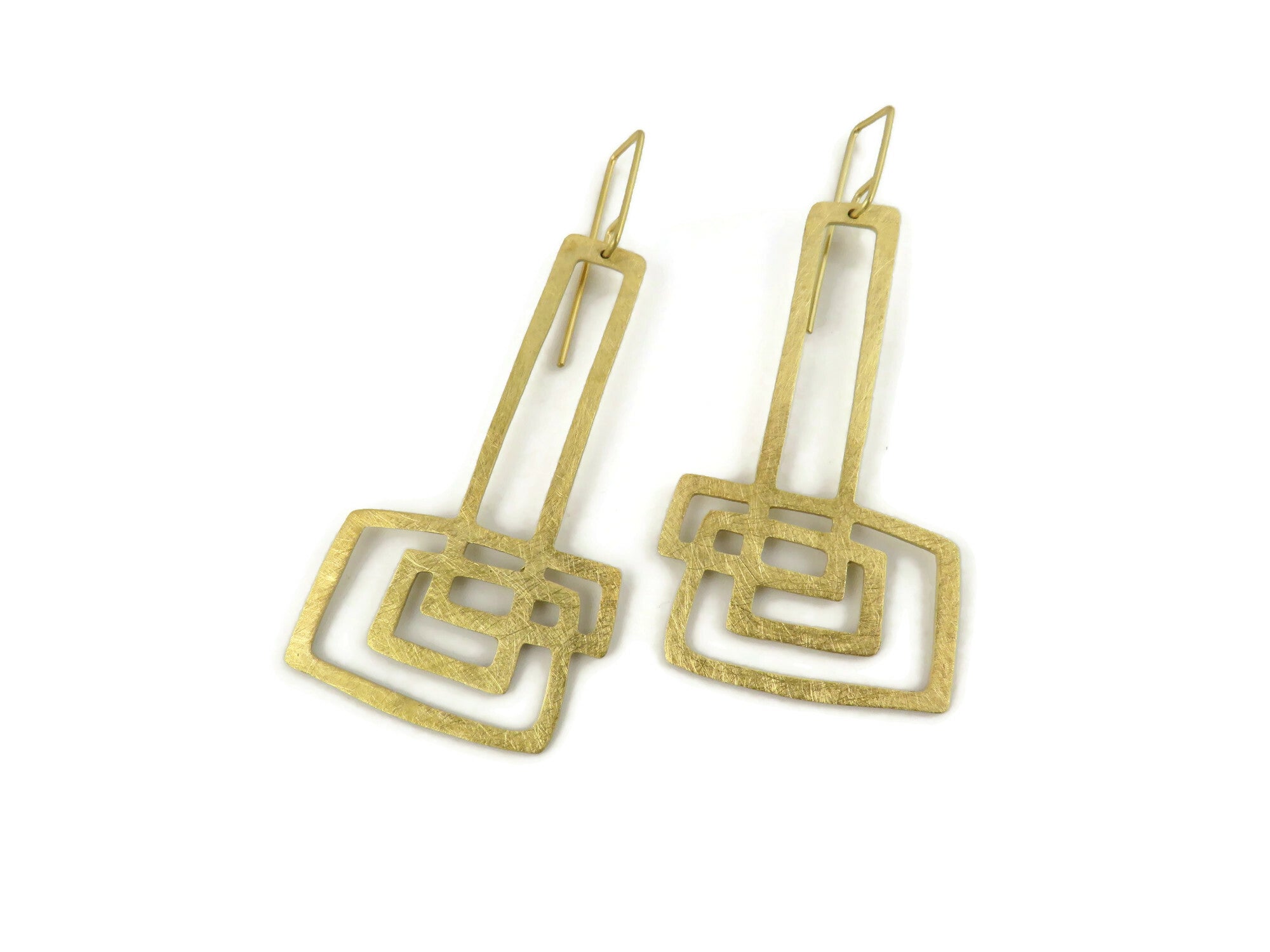 Gold Plated Statement Dangle Earrings