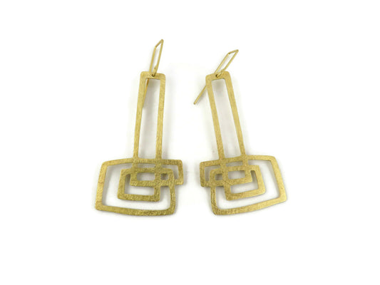 Gold Plated Statement Dangle Earrings