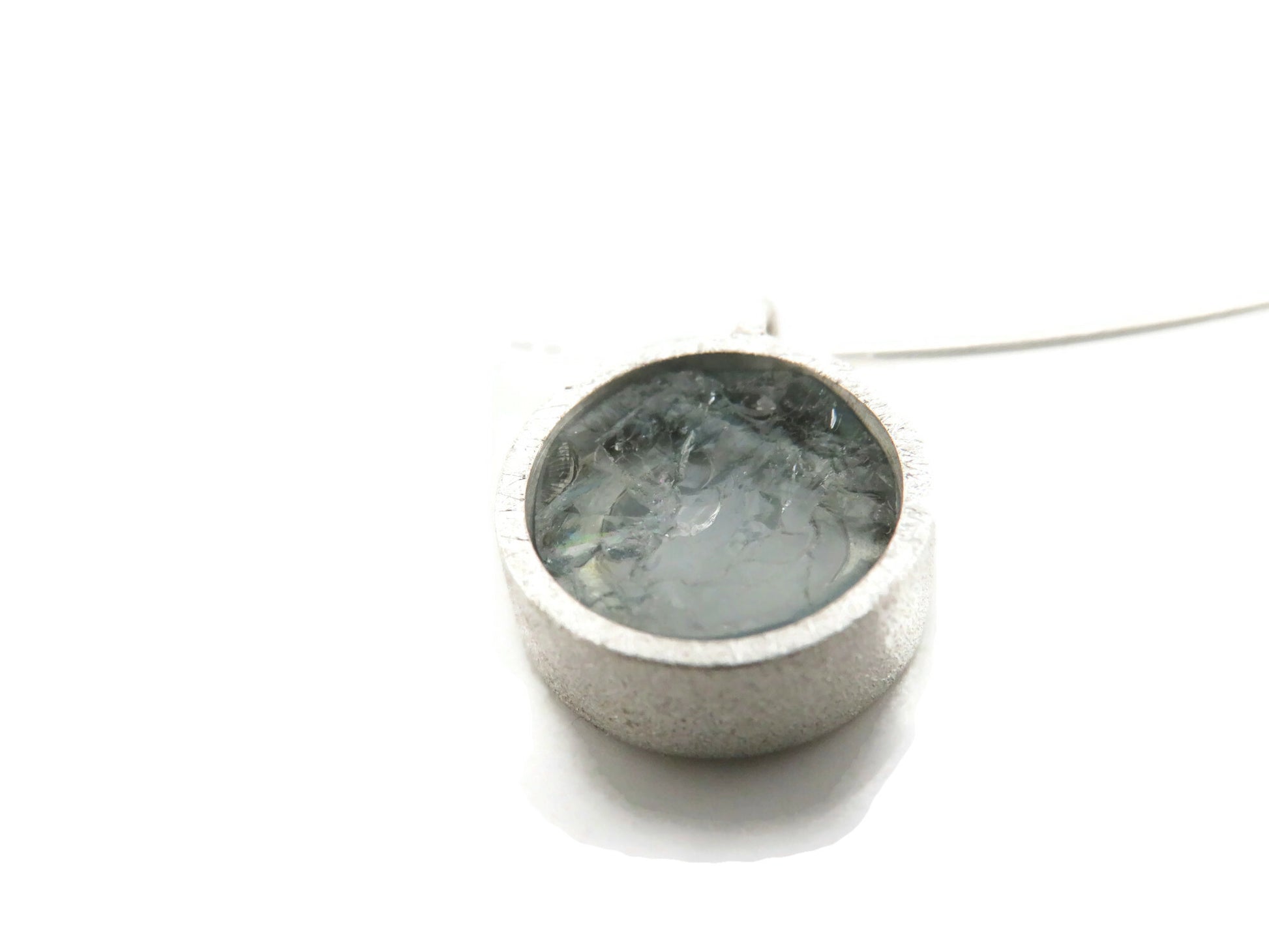 Raw Aquamarine Sterling Silver Pendant with Fine Cord