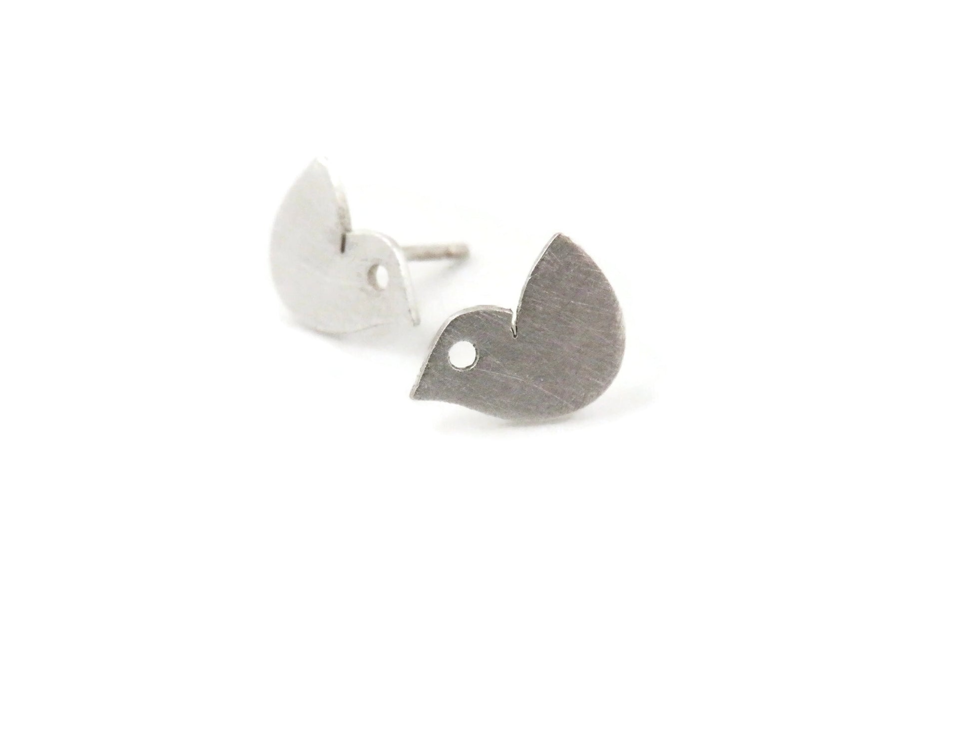 Tiny Birds Silver Stud Earrings
