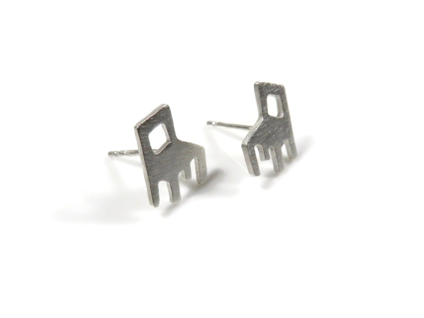 Tiny Chair Silver Stud Earrings