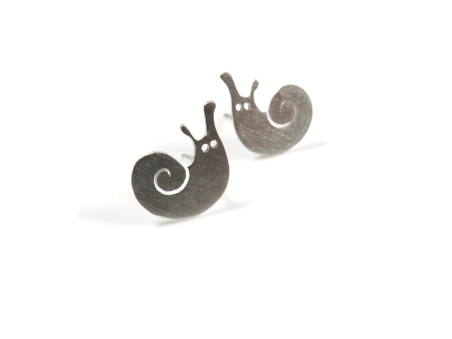Tiny Snails Silver Stud Earrings