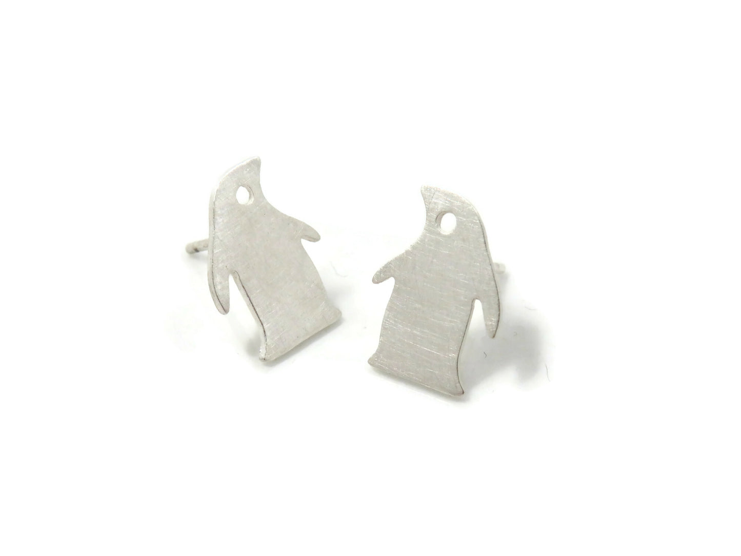 Tiny Penguin Silver Stud Earrings