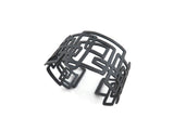 Linear Geometric Oxidized Silver Cuff Bracelet | KimyaJoyas