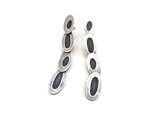 Linked Silver Earrings - Alternative Designer Jewelry | KimyaJoyas
