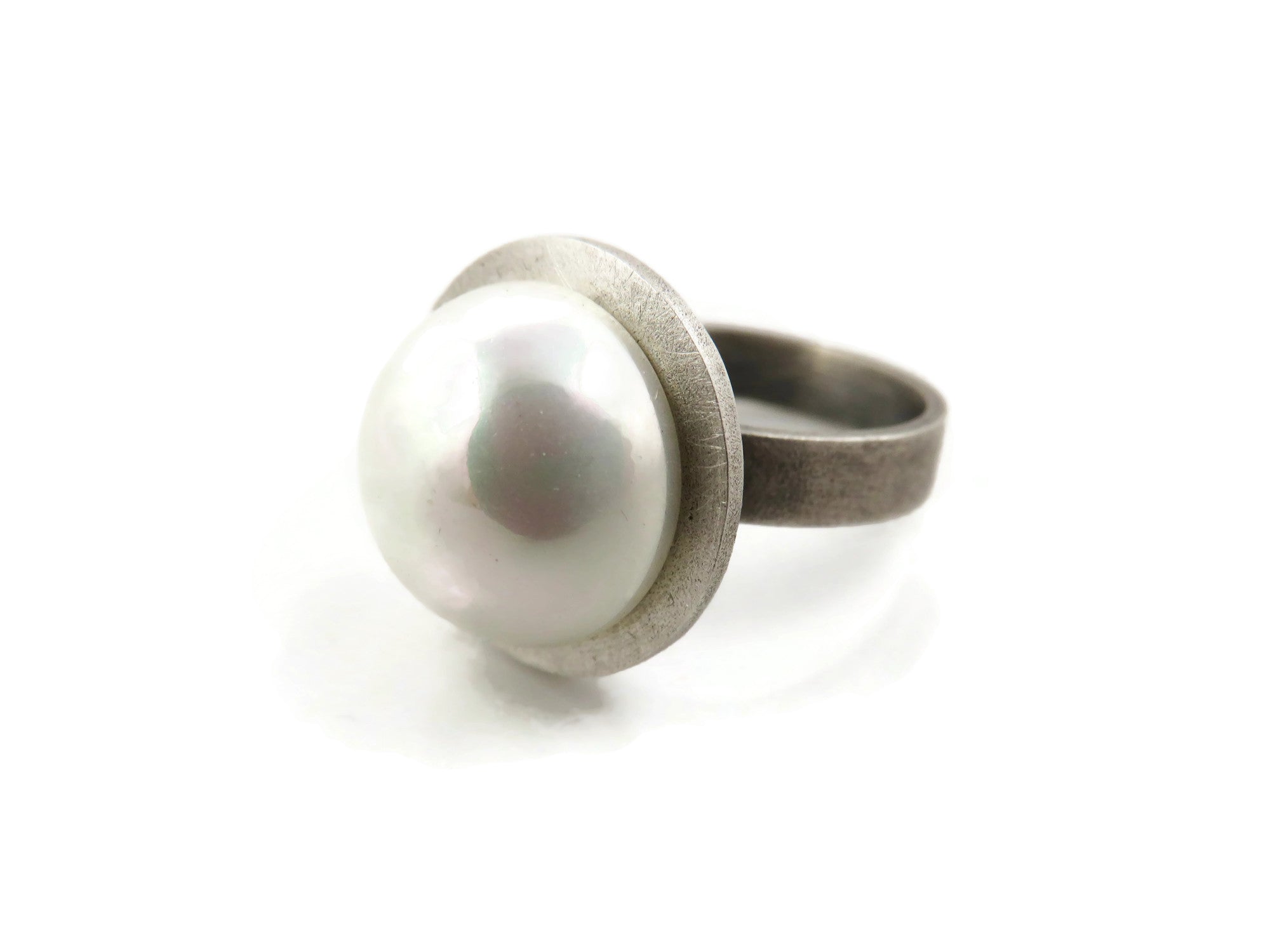 Mabe Pearl Sterling Silver Ring KimyaJoyas