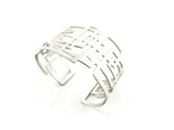 Modernist Wide Silver Cuff Bracelet - KimyaJoyas