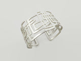 Modernist Wide Silver Cuff Bracelet - Contemporary | KimyaJoyas