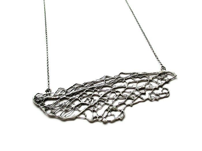 Organic Pattern Silver Necklace - 401OPU KimyaJoyas