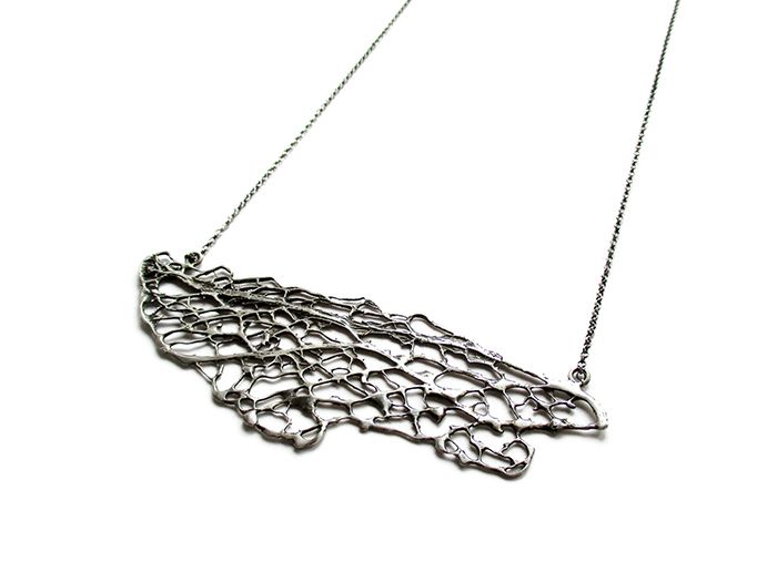 Organic Pattern Silver Necklace - 401OPU KimyaJoyas