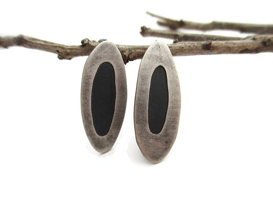Organic Silver Dangle Earrings - Organic Silver Jewelry | KimyaJoyas