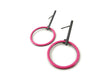 Pink Enamel Hoops Earrings - Modern Jewelry | KimyaJoyas