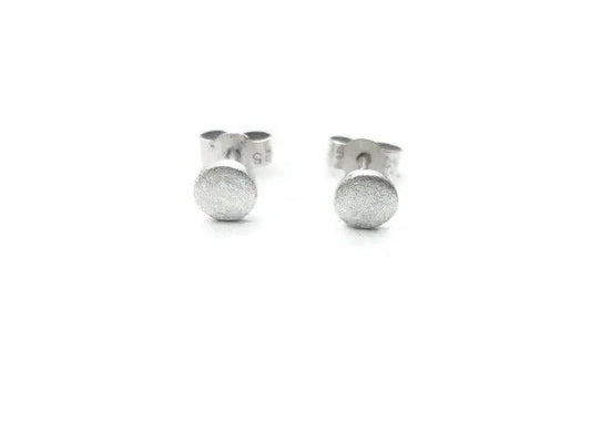 Polka Dots Silver Stud Earrings - Minimal Silver Jewelry | KimyaJoyas
