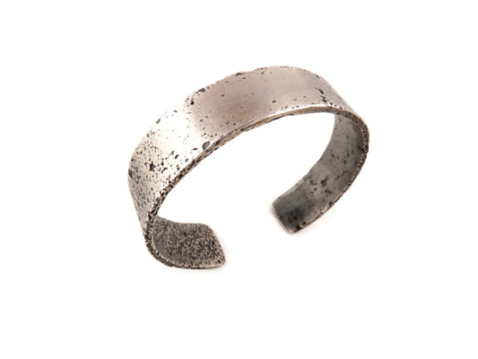 Rustic Antique Silver Cuff Bracelet - KimyaJoyas