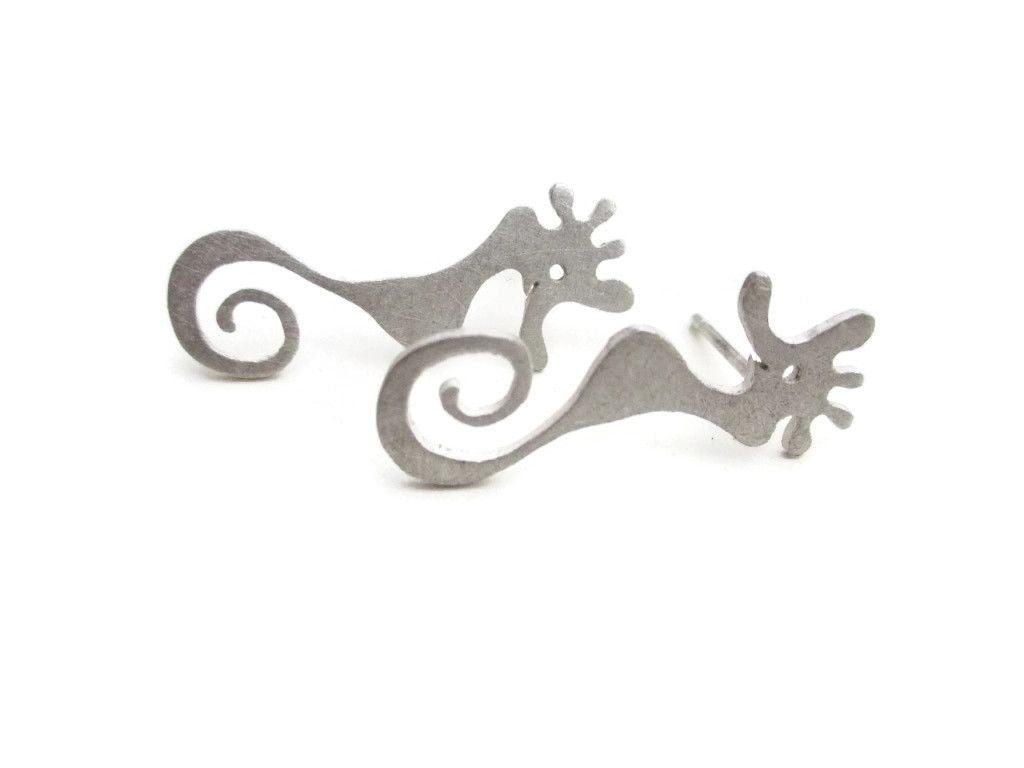 Seahorse Silver Stud Earrings KimyaJoyas
