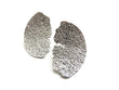 Satin Silver Textured Earrings - Contemporary Earrings | KimyaJoyas