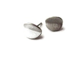 Semicircle Silver Stud Earrings - Silver Jewelry | KimyaJoyas