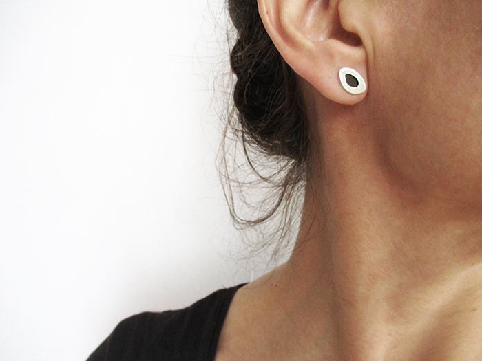 Tiny Silver Stud Earrings - Contemporary Stud Earrings | KimyaJoyas