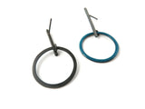 Turquoise Enamel Hoops Earrings - Colorful Jewelry | KimyaJoyas