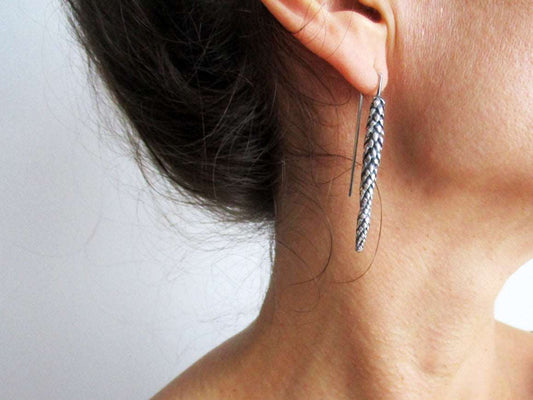 Botanical Silver Earrings - Modern Botanical Jewelry | KimyaJoyas
